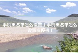 手机黑名单怎么设置（手机黑名单怎么设置成停机）