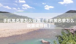 手机黑名单怎么设置（手机黑名单怎么设置成停机）