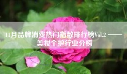 11月品牌消费热门指数排行榜Vol.2 —— 美妆个护行业分榜