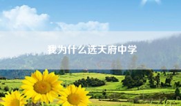 我为什么选天府中学