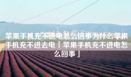 苹果手机充不进电怎么回事为什么苹果手机充不进去电「苹果手机充不进电怎么回事」