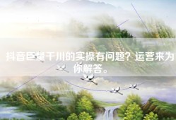 抖音巨量千川的实操有问题？运营来为你解答。