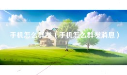 手机怎么群发（手机怎么群发消息）