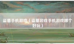 盗墓手机游戏（盗墓游戏手机游戏哪个好玩）