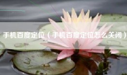 手机百度定位（手机百度定位怎么关闭）