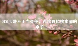 SEO涉嫌不正当竞争，百度要掀搜索圈的桌子
