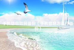 手机信息如何备份（手机信息怎么样备份）