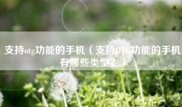 支持otg功能的手机（支持OTG功能的手机有哪些类型？）