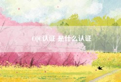 CQC认证 是什么认证