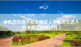 手机怎么进入安全模式（手机怎么进入安全模式卸载软件）