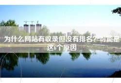 为什么网站有收录但没有排名？可能是这6个原因