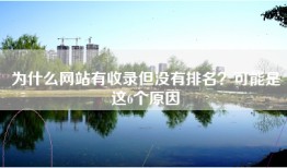 为什么网站有收录但没有排名？可能是这6个原因