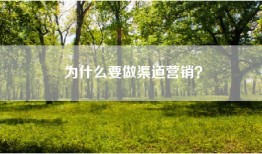 为什么要做渠道营销？