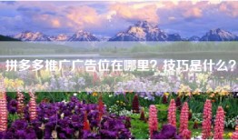拼多多推广广告位在哪里？技巧是什么？