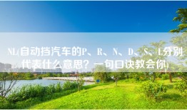 NL(自动挡汽车的P、R、N、D、S、L分别代表什么意思？一句口诀教会你)