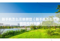 新手机怎么注册微信（新手机怎么注册微信号码步骤）
