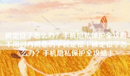 被定位了怎么办？手机隐私保护全攻略不用对方同意的手机定位「被定位了怎么办？手机隐私保护全攻略」
