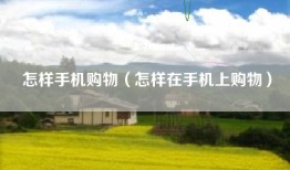 怎样手机购物（怎样在手机上购物）