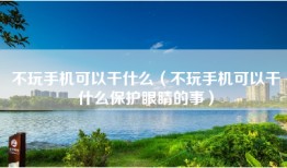 不玩手机可以干什么（不玩手机可以干什么保护眼睛的事）