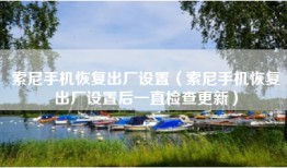 索尼手机恢复出厂设置（索尼手机恢复出厂设置后一直检查更新）