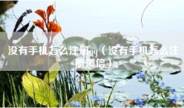 没有手机怎么注册qq（没有手机怎么注册微信）