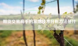 期货交易高手的常用技术分析方法是什么