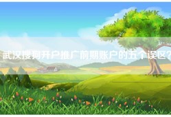 武汉搜狗开户推广前期账户的五个误区？