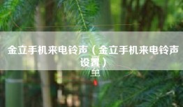 金立手机来电铃声（金立手机来电铃声设置）