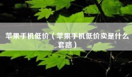 苹果手机低价（苹果手机低价卖是什么套路）