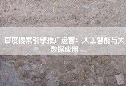 百度搜索引擎推广运营：人工智能与大数据应用