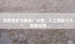 百度搜索引擎推广运营：人工智能与大数据应用
