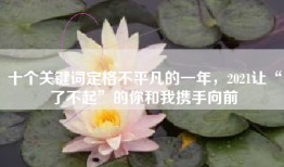 十个关键词定格不平凡的一年，2021让“了不起”的你和我携手向前