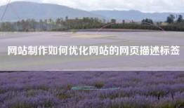 网站制作如何优化网站的网页描述标签