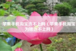 苹果手机淘宝连不上网（苹果手机淘宝为啥连不上网）
