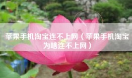 苹果手机淘宝连不上网（苹果手机淘宝为啥连不上网）