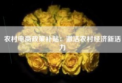 农村电商政策补贴：激活农村经济新活力