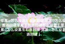 苹果12怎么设置左右返回键 苹果12怎么设置返回键苹果手机返回键怎么设置「苹果12怎么设置左右返回键 苹果12怎么设置返回键」
