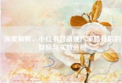 深度解析，小红书营销推广策略背后的目标与实效分析