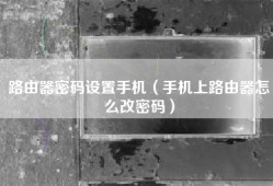 路由器密码设置手机（手机上路由器怎么改密码）