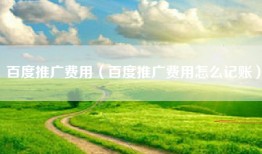 百度推广费用（百度推广费用怎么记账）