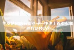 代发帖网站有哪些——快速上首页有哪些方法技巧？