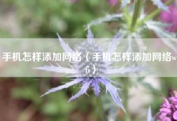 手机怎样添加网络（手机怎样添加网络wifi）
