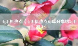 4g手机热点（4g手机热点可以分享给5g手机）