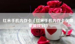 红米手机内存卡（红米手机内存卡在哪里能找到）