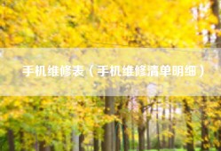 手机维修表（手机维修清单明细）