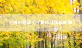 手机维修表（手机维修清单明细）