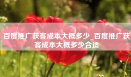 百度推广获客成本大概多少_百度推广获客成本大概多少合适