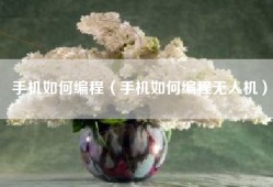 手机如何编程（手机如何编程无人机）