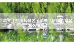 苹果手机图片命名（苹果手机图片命名怎么搞jpg）
