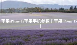 苹果iPhone 15苹果手机参数「苹果iPhone 15」